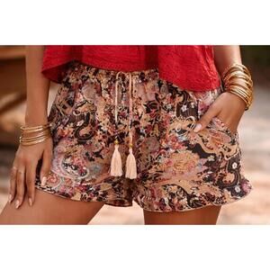 NWT Rhea Patterned Bobbin Shorts S/M Silk Blend Paisley